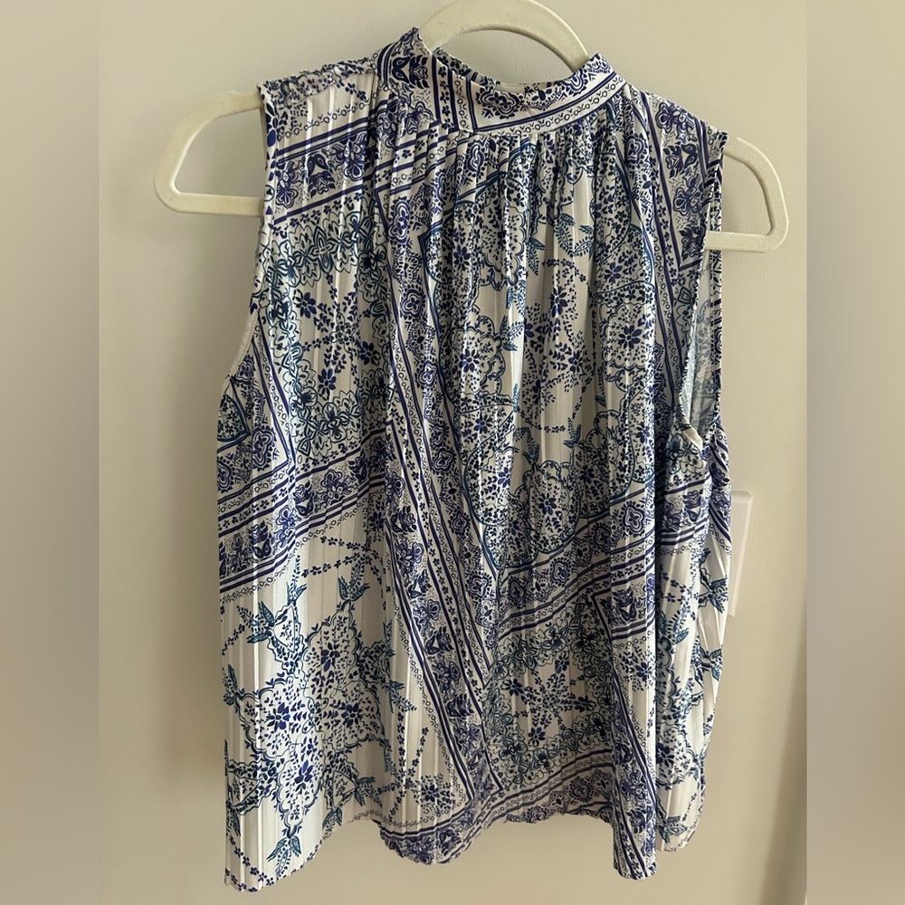 Blue High Neck Top